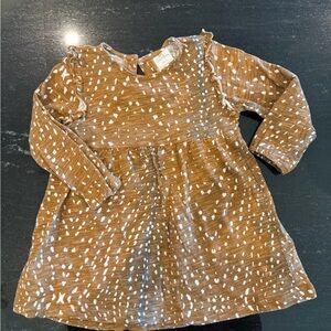 Velvet Fawn brown and White Patterned Dress